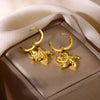 Women's Stainless Steel Geometric Fanshaped Starfish Pendant Electroplated Earrings Simple Minimalist Style