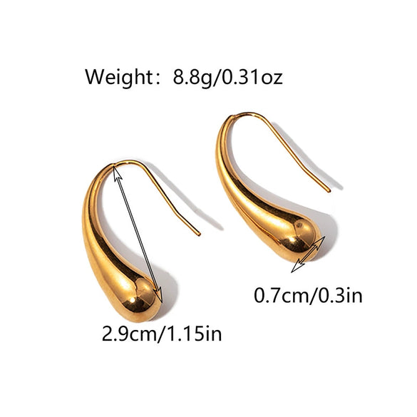 Women's Stainless Steel Geometric Fashion French Retro Light Luxury Electroplated Earrings