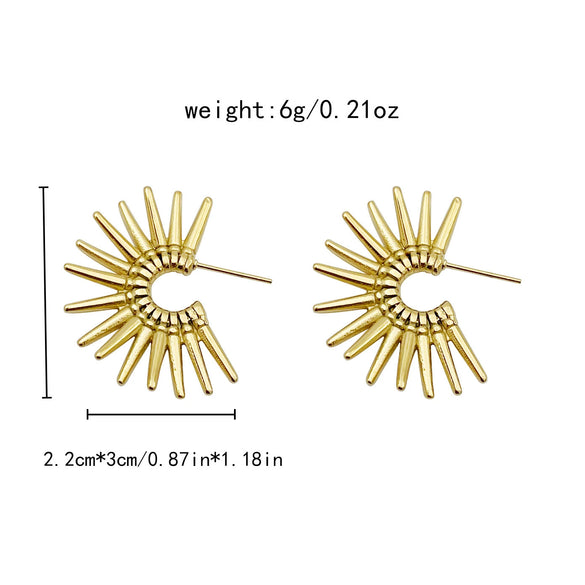 Women's Stainless Steel Geometric Fashion French Retro Light Luxury Electroplated Earrings