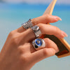Women's 316L Stainless Steel Geometric Fashion Love Ring With 18K Real Gold Electroplating