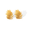Women's Stainless Steel Geometric Fireworks Ray Shaped Woven Twist Electroplated Earrings