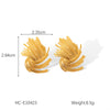 Women's Stainless Steel Geometric Fireworks Ray Shaped Woven Twist Electroplated Earrings