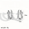 Women's Stainless Steel Geometric Fiveclaw Diamond Earrings Set With Diamonds