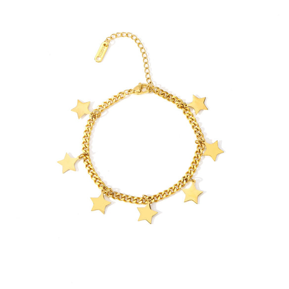 Women's Stainless Steel Geometric Fivepointed Star Pendant Tassel Jewelry With Electroplating