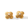 Women's Stainless Steel Geometric Flower Stud Earrings Electroplated French Court Style