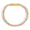 Women's Stainless Steel Geometric French Retro Electroplated Zircon Bracelet Jewelry