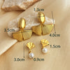 Women's Stainless Steel Geometric Ginkgo Leaf Fanshaped Cold Style Light Luxury Ear Studs