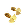 Women's Stainless Steel Geometric Ginkgo Leaf Fanshaped Cold Style Light Luxury Ear Studs