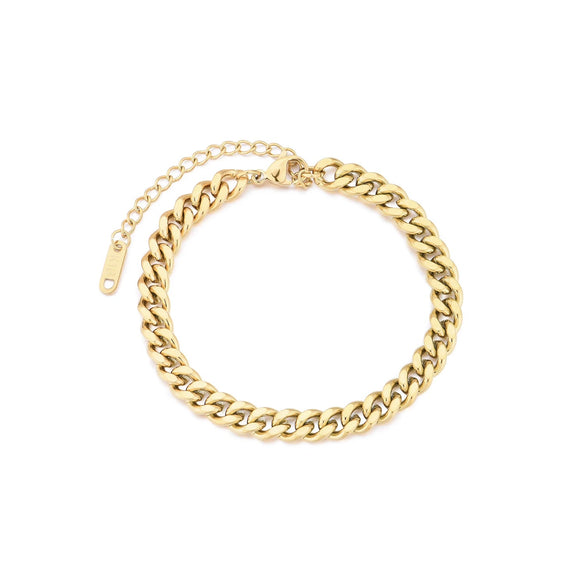 Women's Stainless Steel Geometric Gold Electroplated Chain Bracelet