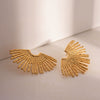 Women's Stainless Steel Geometric Halfedge Sunflower Electroplated Earrings