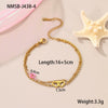 Women's Stainless Steel Geometric Handbeaded Bracelet With Electroplating Design