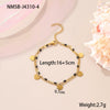 Women's Stainless Steel Geometric Handbeaded Bracelet With Electroplating Design