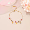 Women's Stainless Steel Geometric Handbeaded Bracelet With Electroplating Design