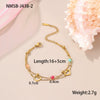 Women's Stainless Steel Geometric Handbeaded Bracelet With Electroplating Design