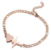 Women's Stainless Steel Geometric Heart Beaded Bracelet With Electroplated Finish Fashion Jewelry