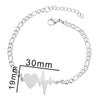 Women's Stainless Steel Geometric Heart Beaded Bracelet With Electroplated Finish Fashion Jewelry