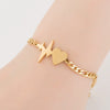 Women's Stainless Steel Geometric Heart Beaded Bracelet With Electroplated Finish Fashion Jewelry