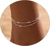 Women's Stainless Steel Geometric Heart Fishbone Snake Chain Fine Bead Paperclip Anklet Simple Fashion Foot Jewelry