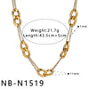 Women's Stainless Steel Geometric Heart Pig Nose Pendant Necklace With 18K Gold Vacuum Plating And Regular Chain
