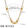 Women's Stainless Steel Geometric Heart Pig Nose Pendant Necklace With 18K Gold Vacuum Plating And Regular Chain