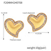 Women's 316L Stainless Steel Geometric Heart Shaped Electroplated Zircon Rhine Blue Diamond Earrings