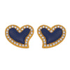 Women's 316L Stainless Steel Geometric Heart Shaped Electroplated Zircon Rhine Blue Diamond Earrings