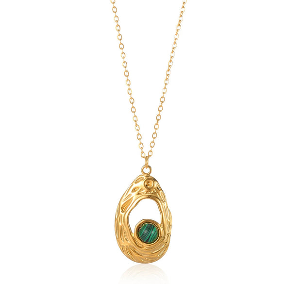 Women's Stainless Steel Geometric Hollow Pendant Necklace With Ochain And Electroplating