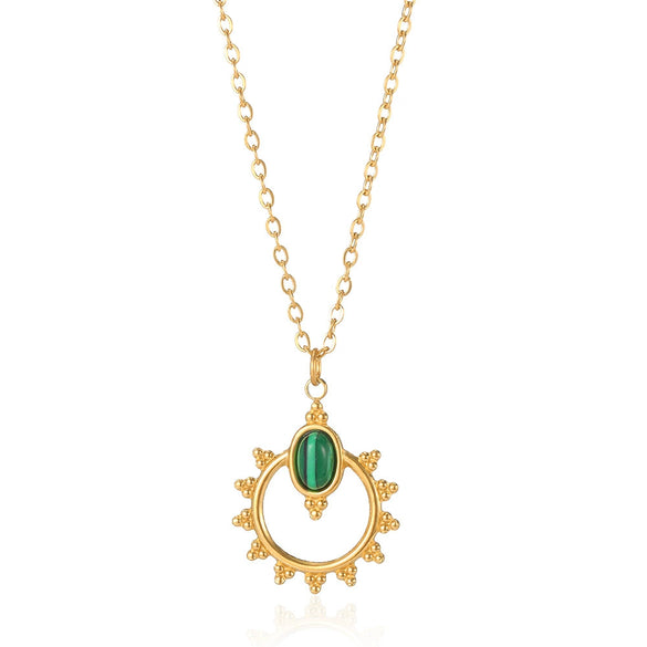 Women's Stainless Steel Geometric Hollow Pendant Necklace With Ochain And Electroplating