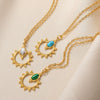 Women's Stainless Steel Geometric Hollow Pendant Necklace With Ochain And Electroplating