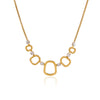 Women's Stainless Steel Geometric Hollow Pendant Necklace With Vacuum Gold Plated Finish And Lobster Clasp