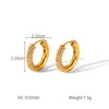 Women's Stainless Steel Geometric Hoop Diamond Earrings Electroplated