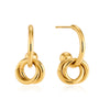 Women's Stainless Steel Geometric Hoop Earrings With Sparkling Diamond Detail And Plated Finish For Wholesale Jewelry