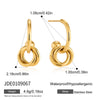 Women's Stainless Steel Geometric Hoop Earrings With Sparkling Diamond Detail And Plated Finish For Wholesale Jewelry