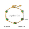 Women's Stainless Steel Geometric Inlaid Zircon Electroplated Bracelet