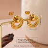 Women's Stainless Steel Geometric Interlocking Earrings Minimalist Retro Fashion Electroplated Light Luxury Jewelry