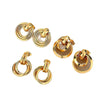Women's Stainless Steel Geometric Interlocking Earrings Minimalist Retro Fashion Electroplated Light Luxury Jewelry