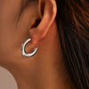 Women's 316L Stainless Steel Geometric Irregular C Type Earrings Plated 18K Gold Casting Jewelry