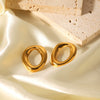 Women's Stainless Steel Geometric Irregular Circle Earrings With Electroplating
