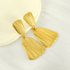 Women's 316L Stainless Steel Geometric Irregular Woven Earrings With Electroplating