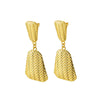 Women's 316L Stainless Steel Geometric Irregular Woven Earrings With Electroplating