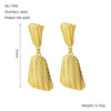 Women's 316L Stainless Steel Geometric Irregular Woven Earrings With Electroplating