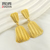 Women's 316L Stainless Steel Geometric Irregular Woven Earrings With Electroplating