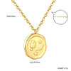 Women's Stainless Steel Geometric Jewelry Set With Irregular Oval Earrings And Heart Water Drop And Bell Motifs Electroplated Light Luxury Style