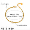 Women's Stainless Steel Geometric Jewelry Set With Rhinestone Flower Necklace And Bracelet Vacuum Electroplated Gold Finish