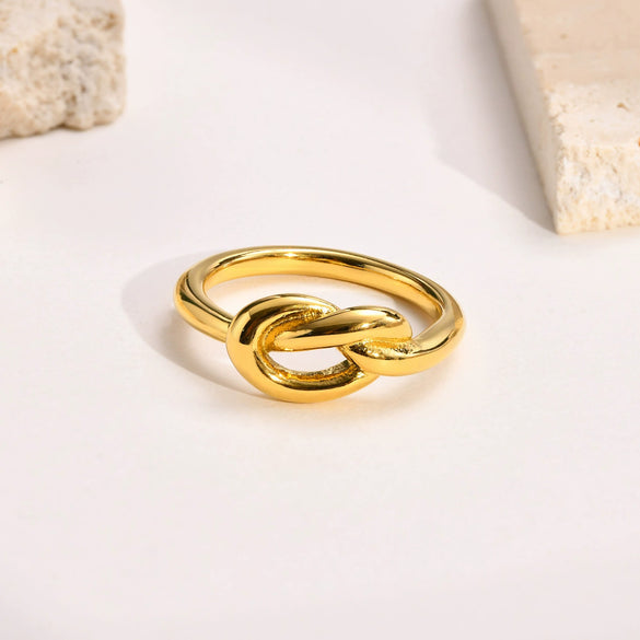 Women's Stainless Steel Geometric Knotted Ring Fashion Jewelry