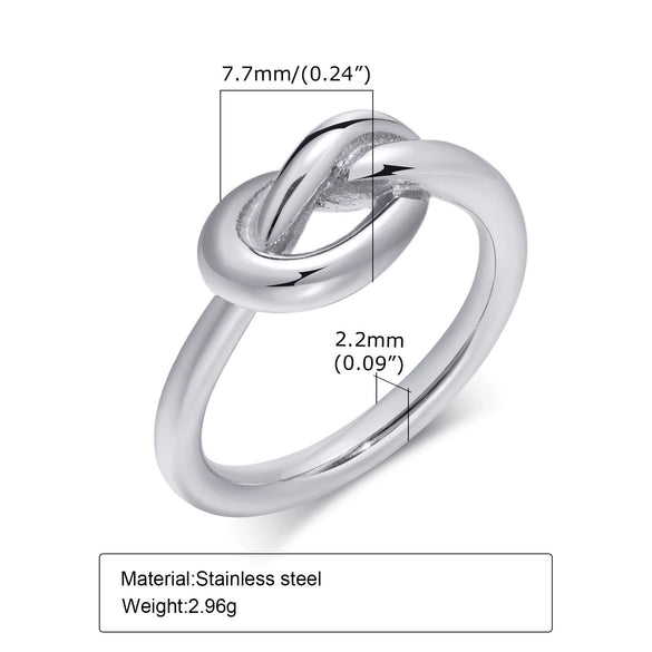 Women's Stainless Steel Geometric Knotted Ring Fashion Jewelry