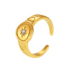 Women's Stainless Steel Geometric Light Luxury Open Ring With Electroplating Design