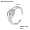 Women's Stainless Steel Geometric Light Luxury Open Ring With Electroplating Design