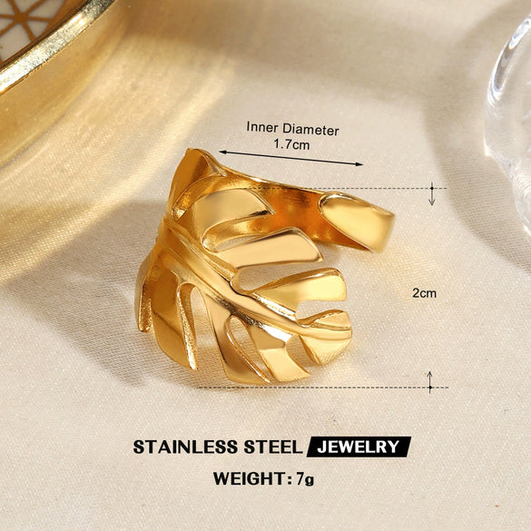 Women's Stainless Steel Geometric Line Ring With Electroplated Finish Bold Light Luxury Fashion Jewelry