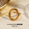 Women's Stainless Steel Geometric Line Ring With Electroplated Finish Bold Light Luxury Fashion Jewelry